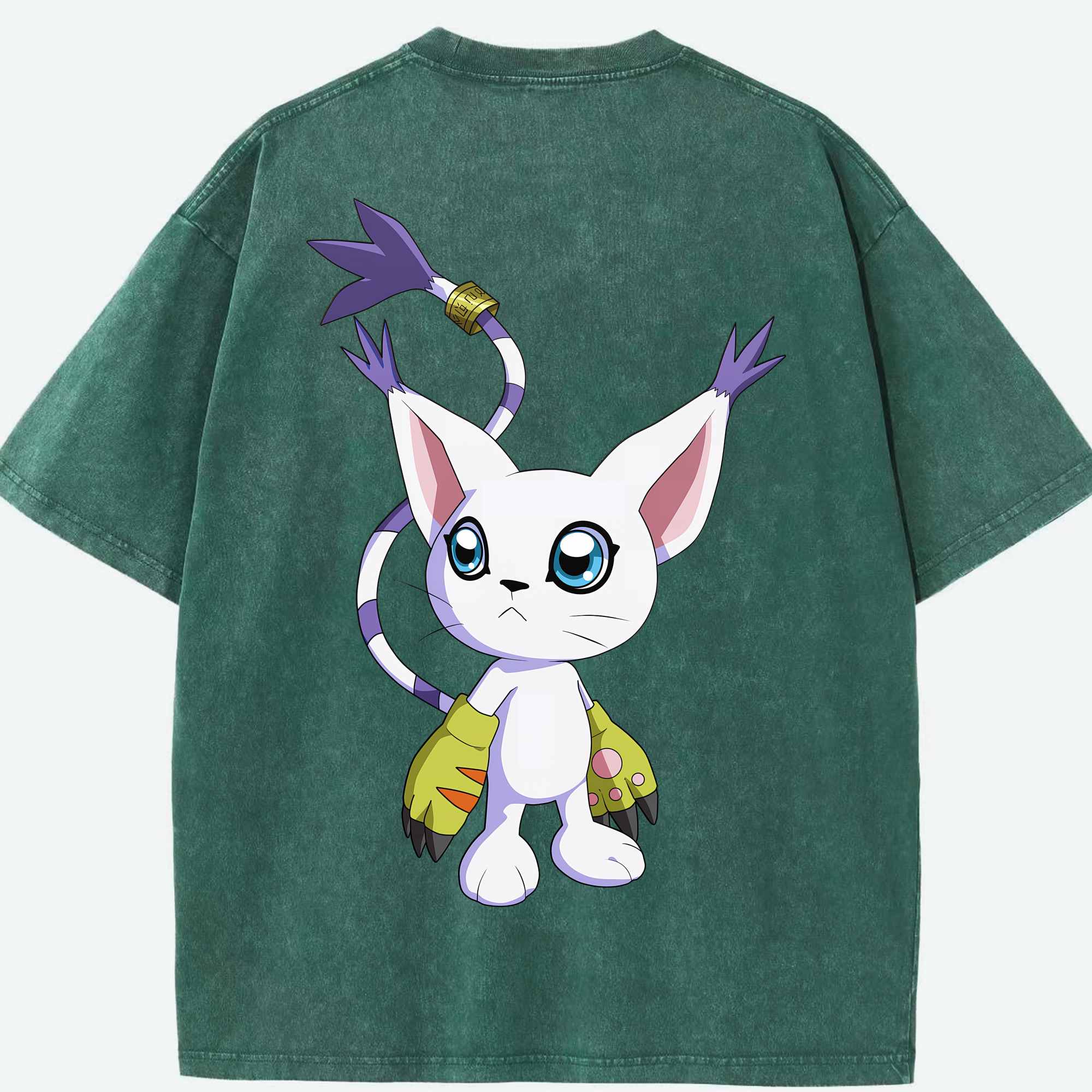 （画像用） Digimon デジタルモンスター/デジモン 綿100% ヴィンテージ風 半袖Tシャツ（背面プリント）